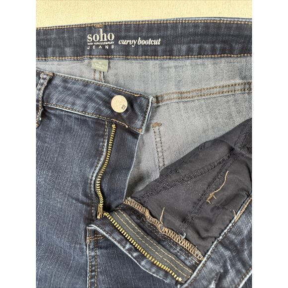 Soho New York & Company Jeans Womens 16 Curvy Bootcut Dark Wash Denim - Picture 4 of 8